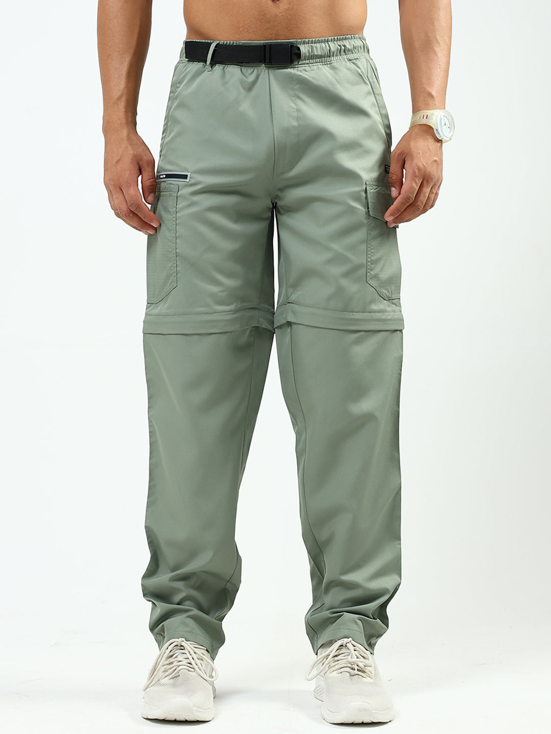 Men Green Solid Regular Fit Lower