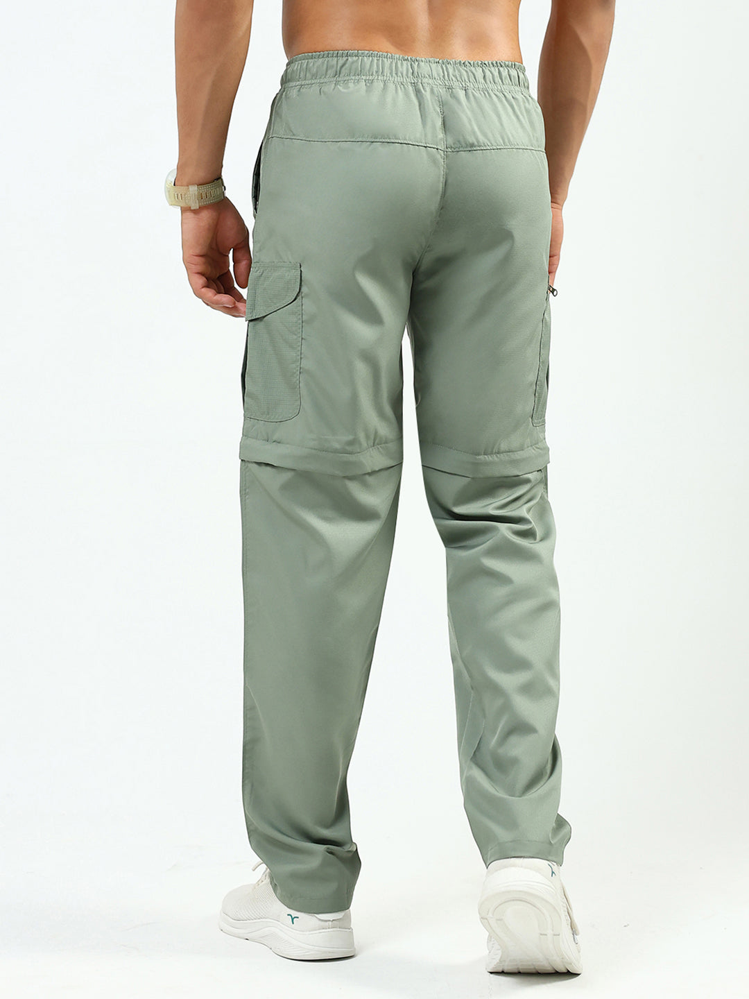 Men Green Solid Regular Fit Lower