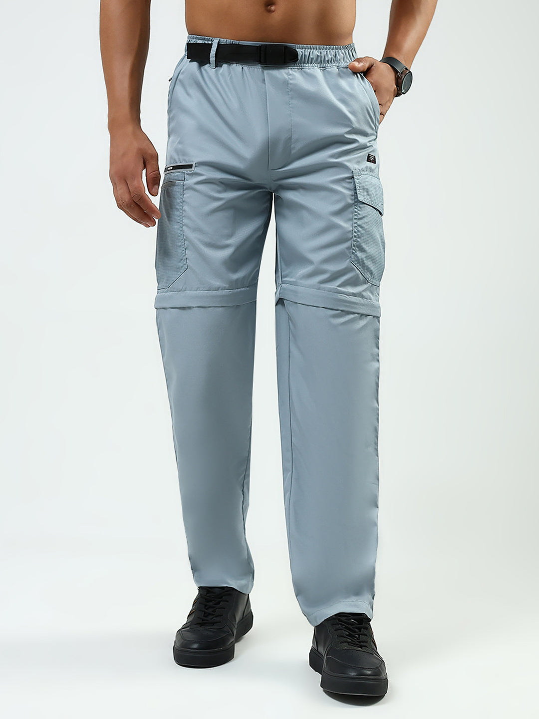 Men Grey Solid Regular Fit Lower