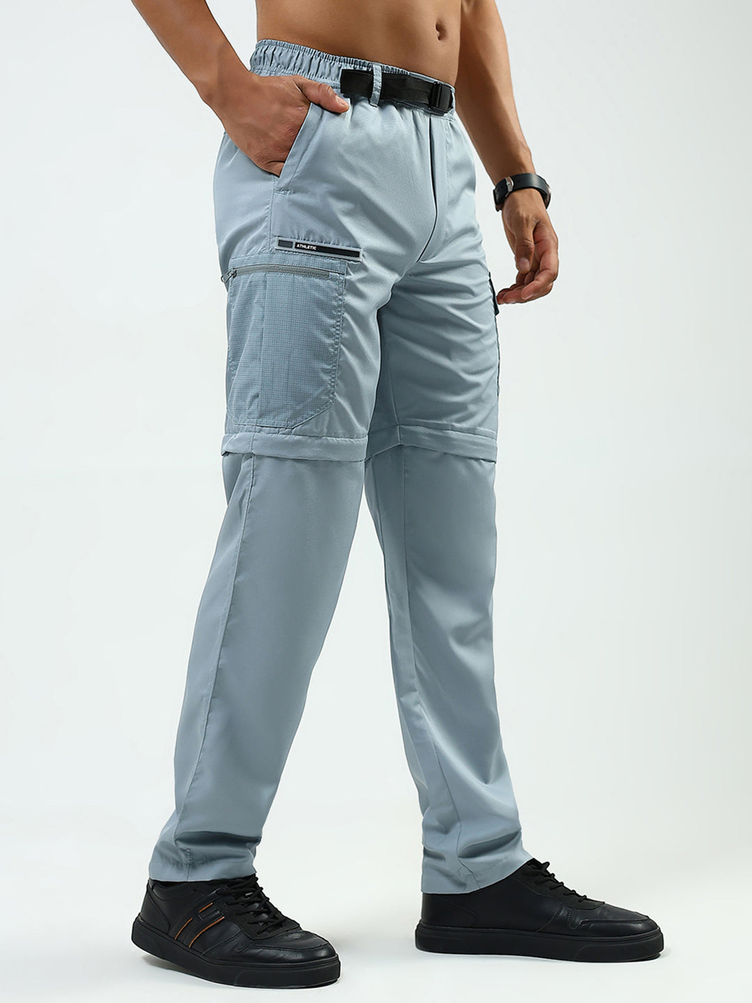 Men Grey Solid Regular Fit Lower