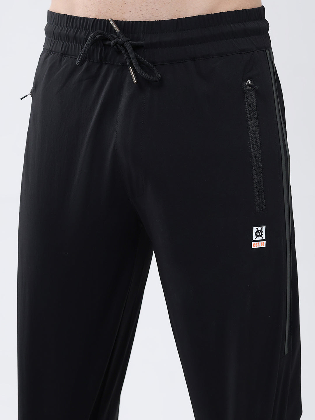 Men Black Solid Regular Fit Winter Lower