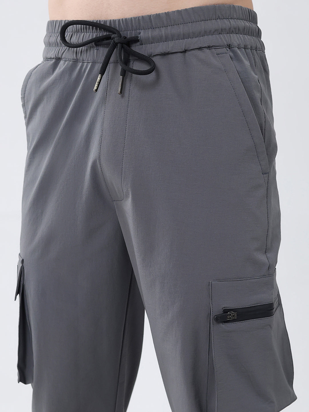 Men Dark Grey Solid Regular Fit Winter Lower