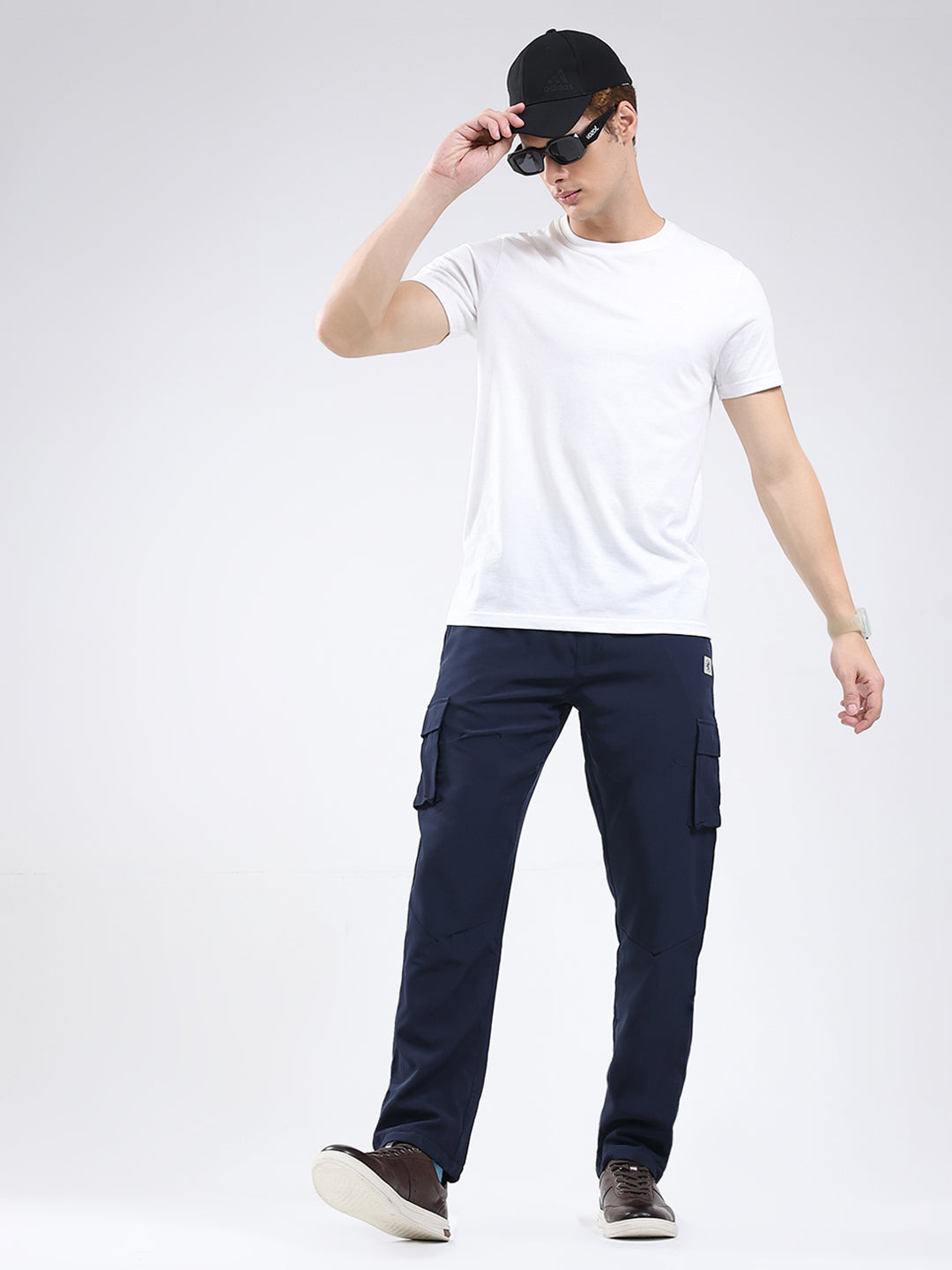 Men Blue Solid Regular Fit Winter Lower