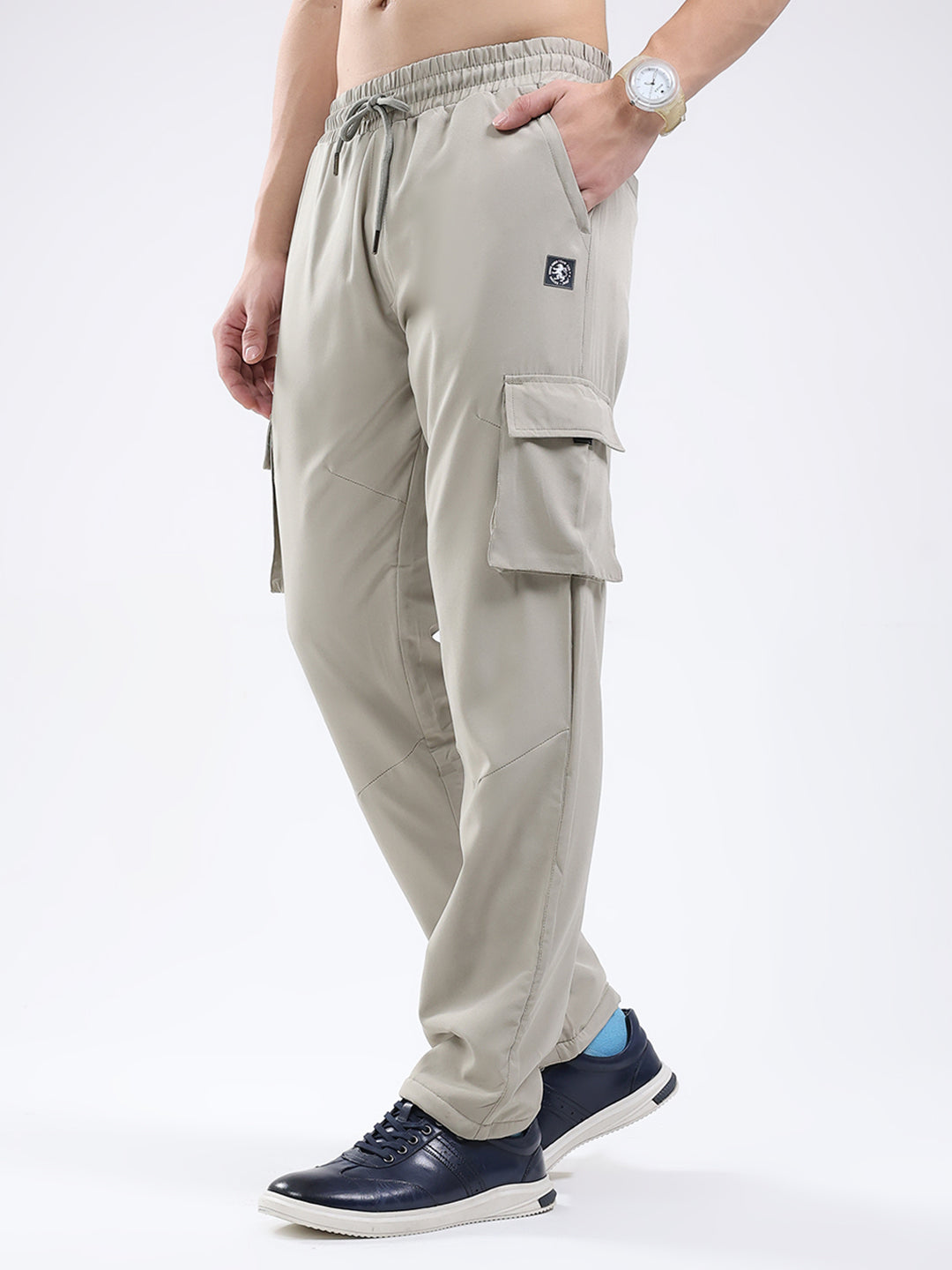 Men Beige Solid Regular Fit Winter Lower