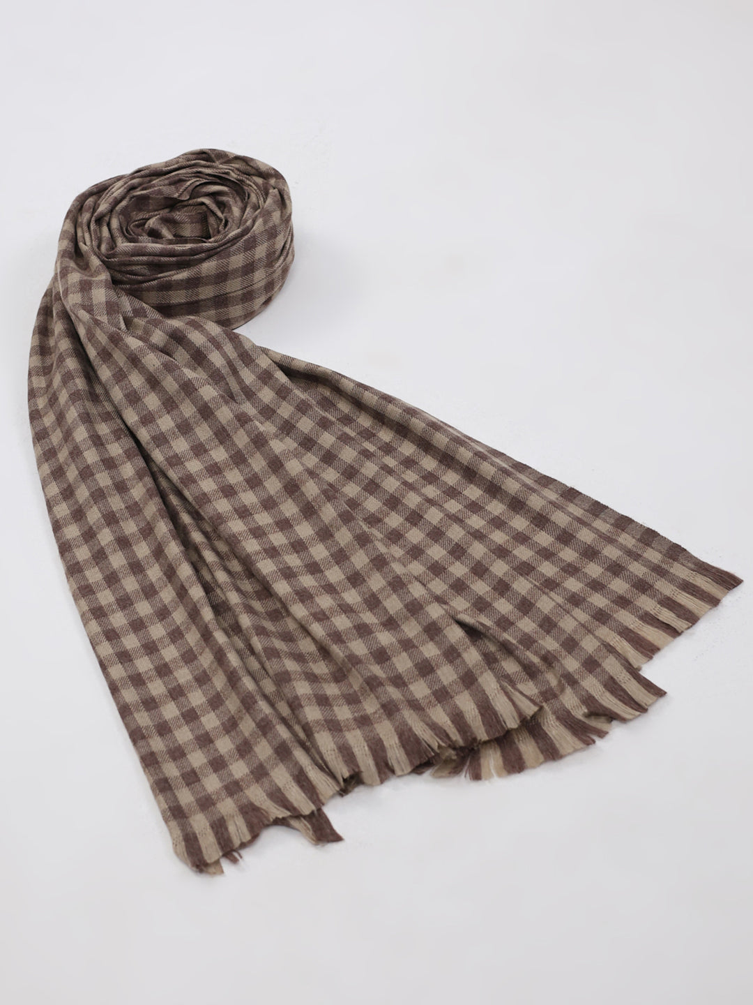 Men Brown Solid Wool Blend Lohi Shawl