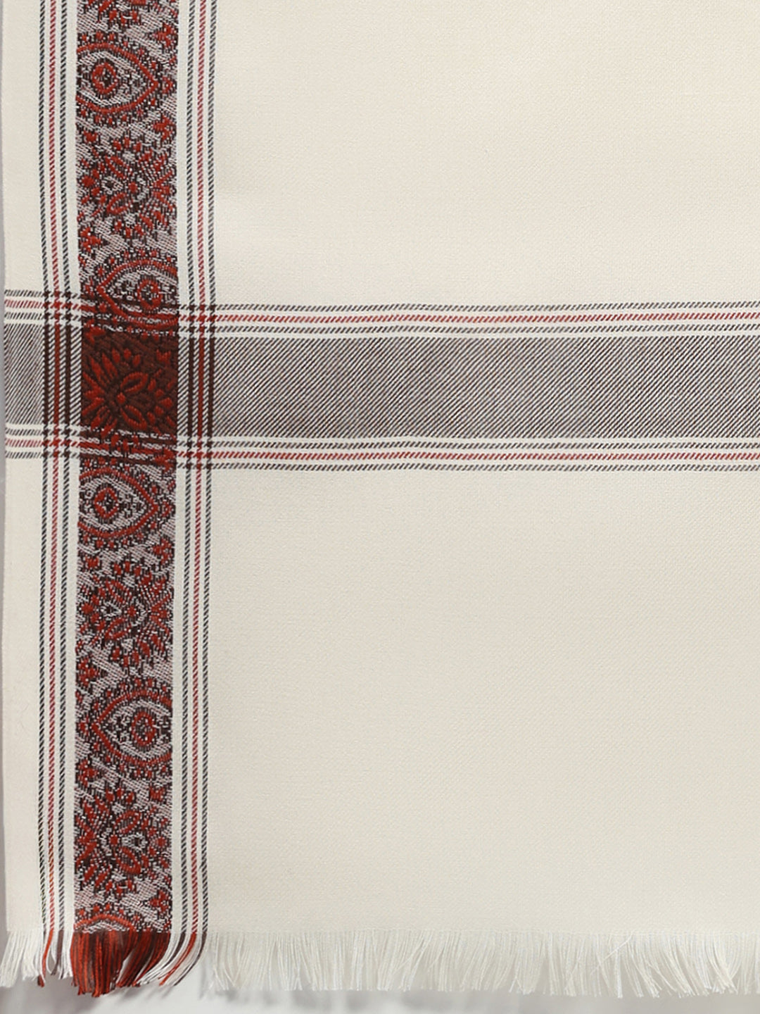 Men Multicolor Self Design Wool Lohi Shawl