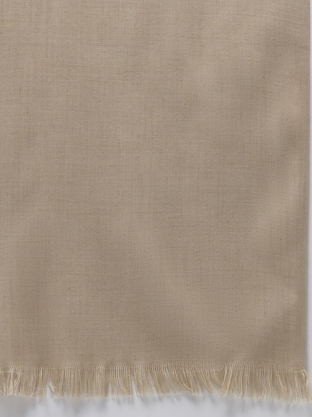 Men Beige Solid Wool Blend Lohi Shawl