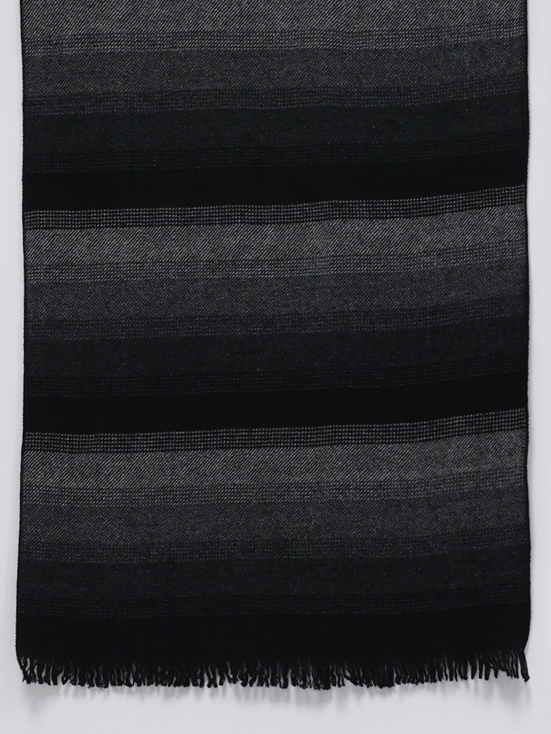 Men Black Self Design Wool Blend Muffler