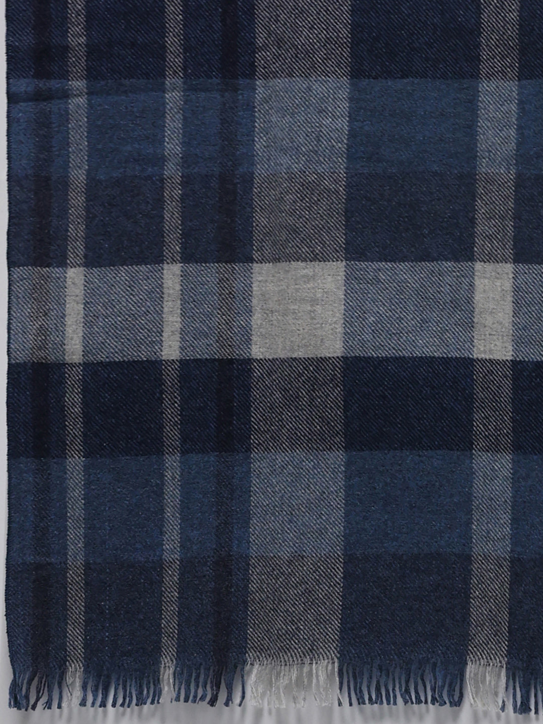 Men Blue Self Design Wool Blend Muffler