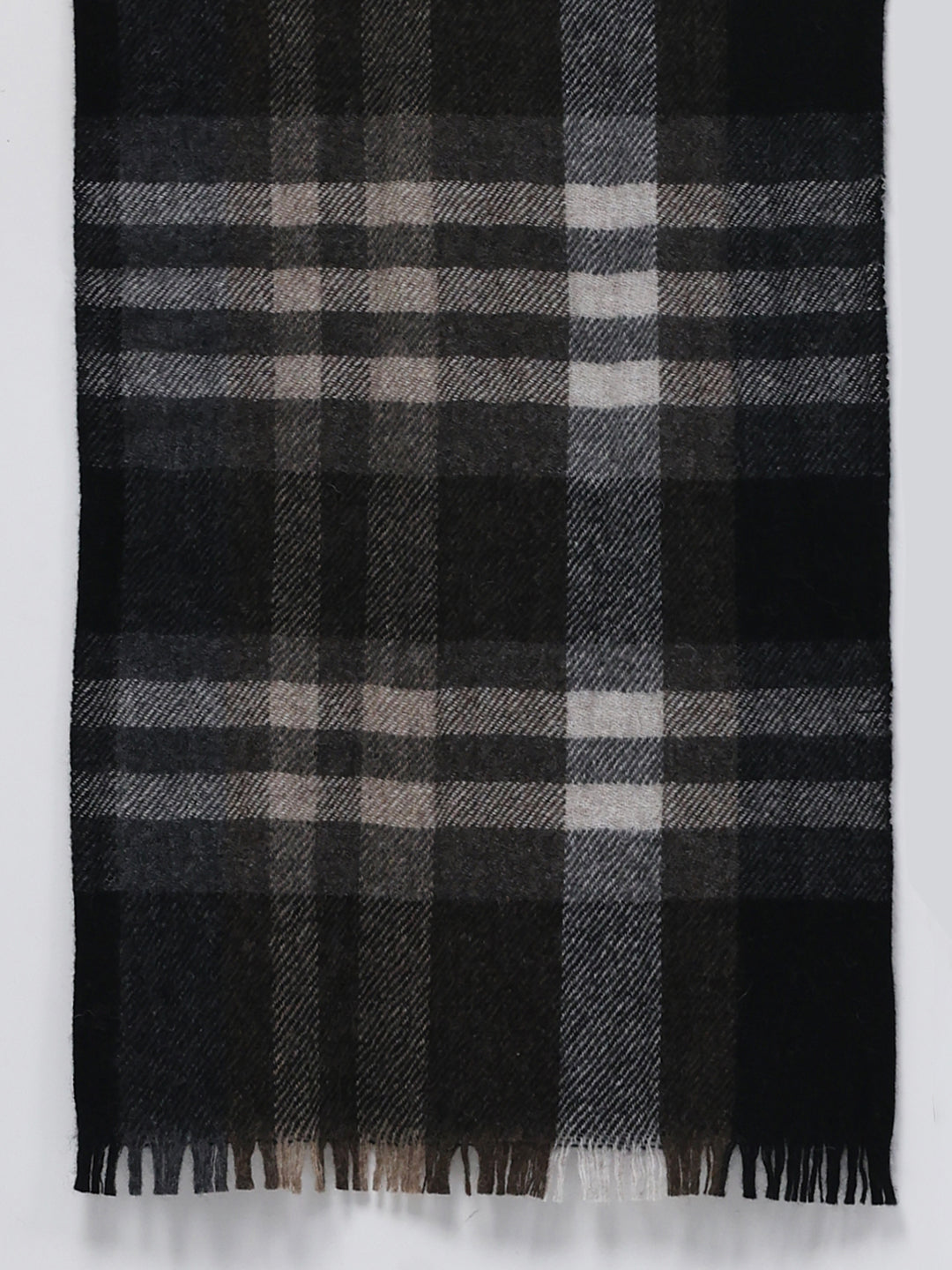 Men Black Self Design Wool Blend Muffler