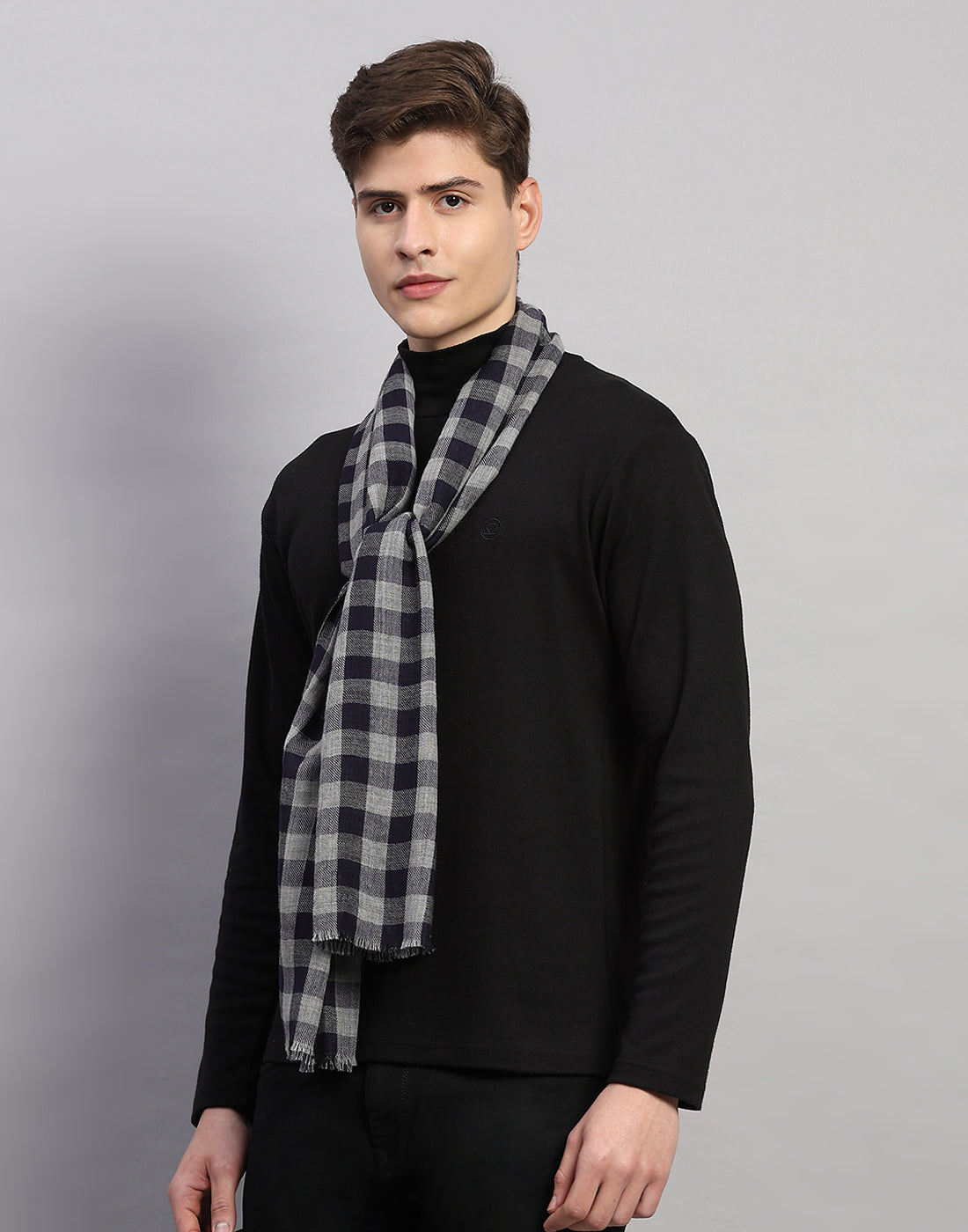 Men Multicolor Self Design Wool Muffler