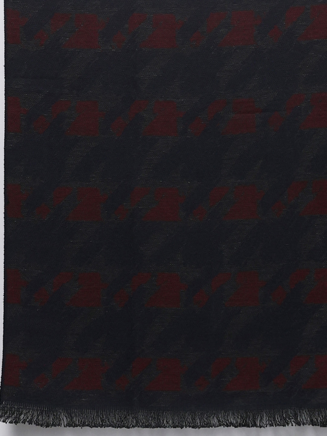 Men Maroon Self Design Wool Blend Muffler
