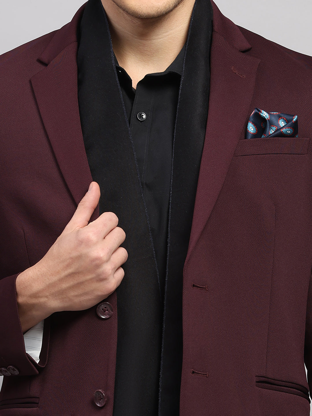 Men Multicolor Self Design Wool Muffler