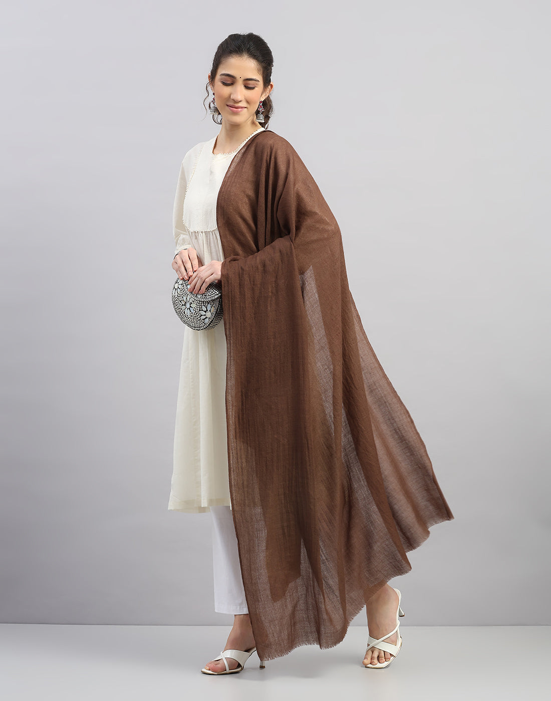 Women Multicolor Self Design Shawl