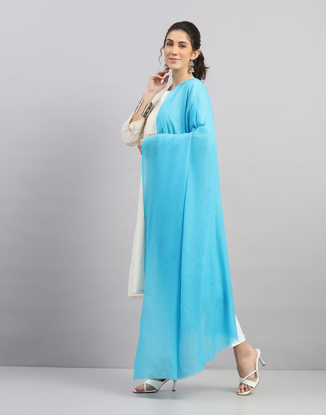 Women Multicolor Self Design Shawl