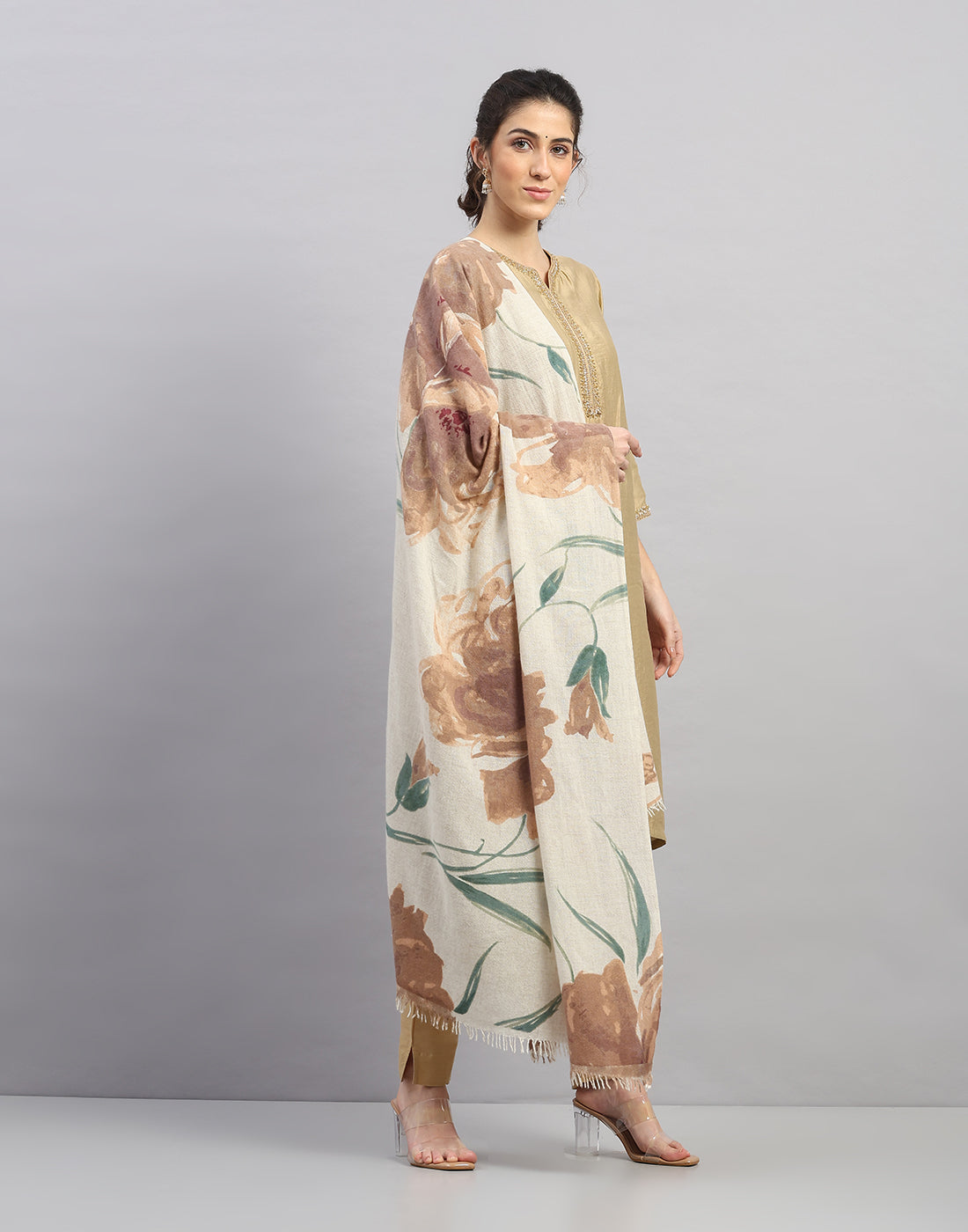 Women Multicolor Self Design Shawl