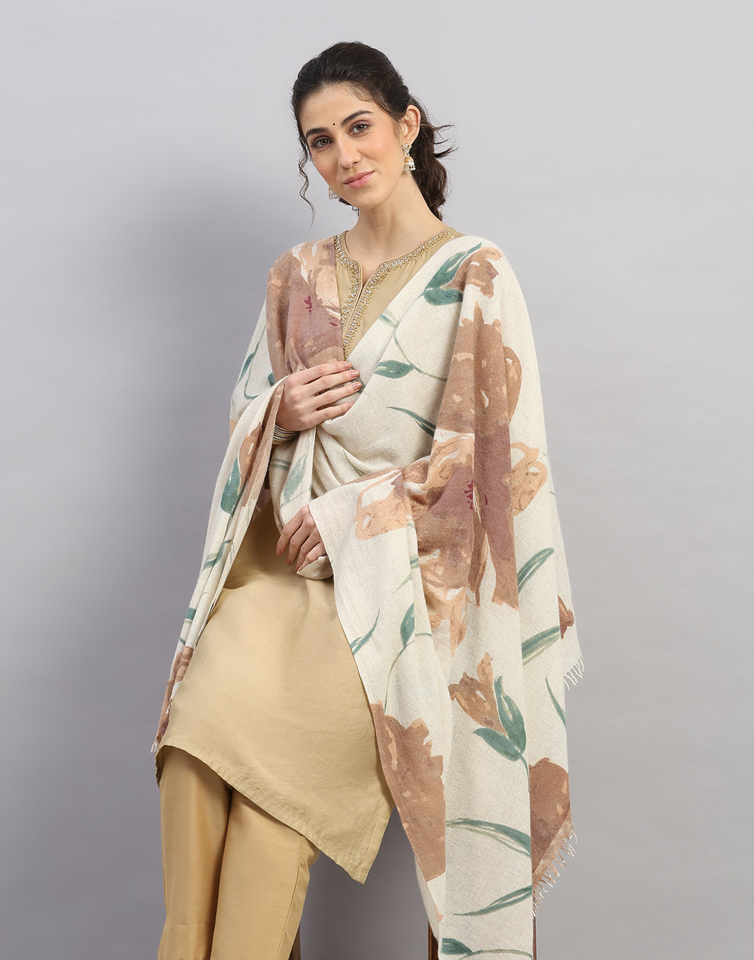 Women Multicolor Self Design Shawl