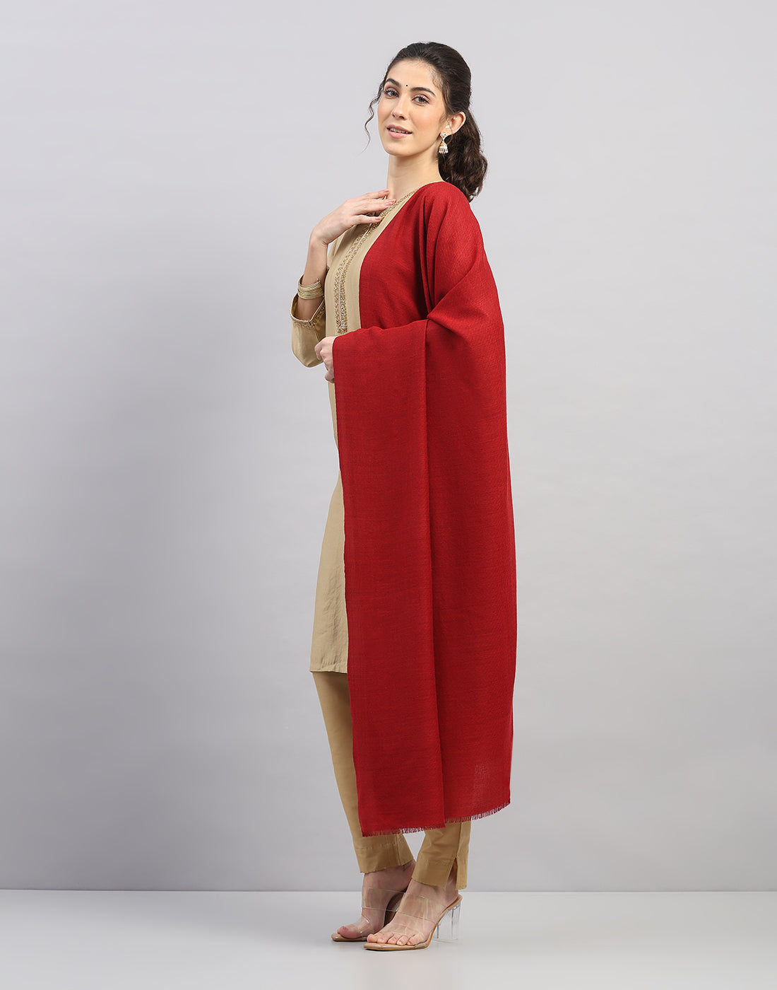 Women Multicolor Self Design Shawl