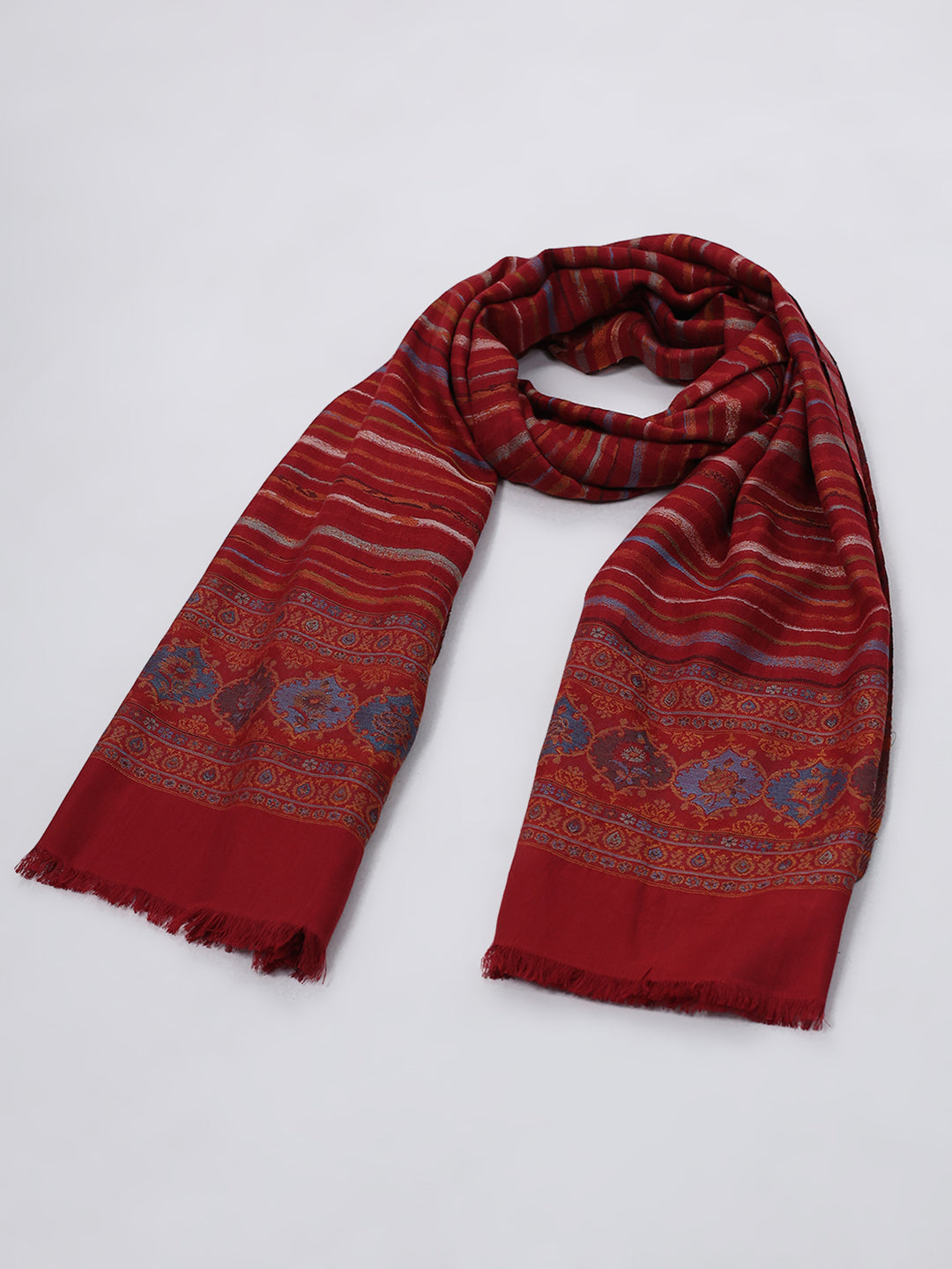 Women Multicolor Self Design Wool Blend Shawl