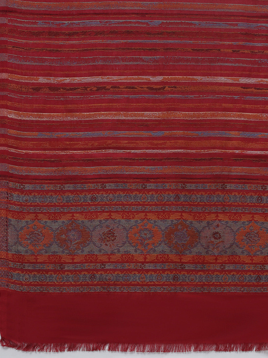 Women Multicolor Self Design Wool Blend Shawl