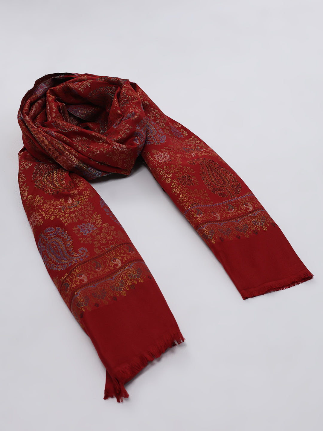 Women Multicolor Self Design Wool Blend Shawl