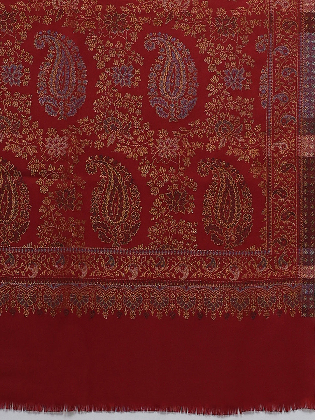 Women Multicolor Self Design Wool Blend Shawl