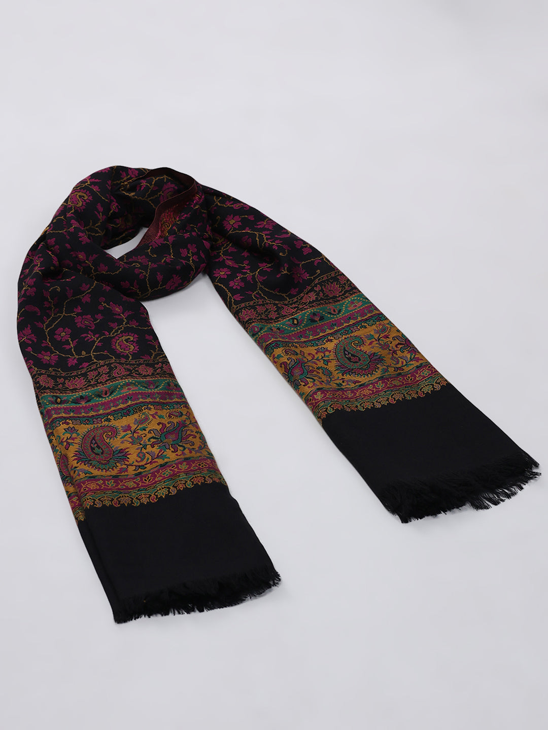 Women Multicolor Self Design Wool Blend Shawl