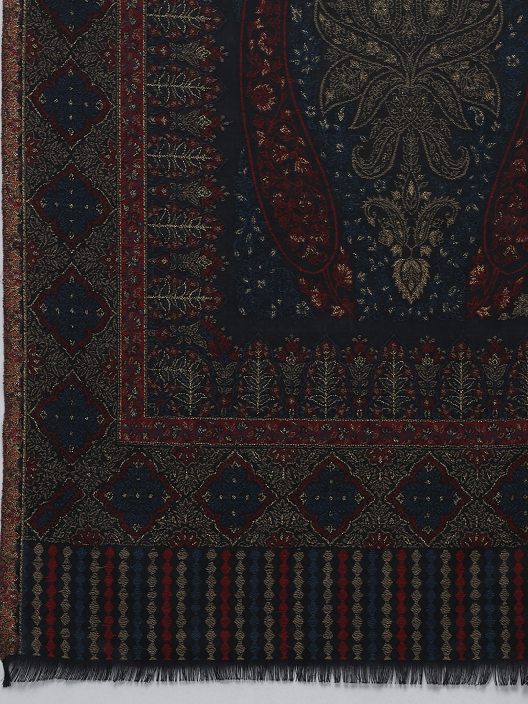 Women Multicolor Self Design Wool Blend Shawl