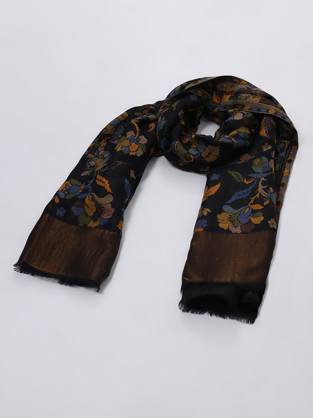 Women Multicolor Self Design Wool Blend Shawl