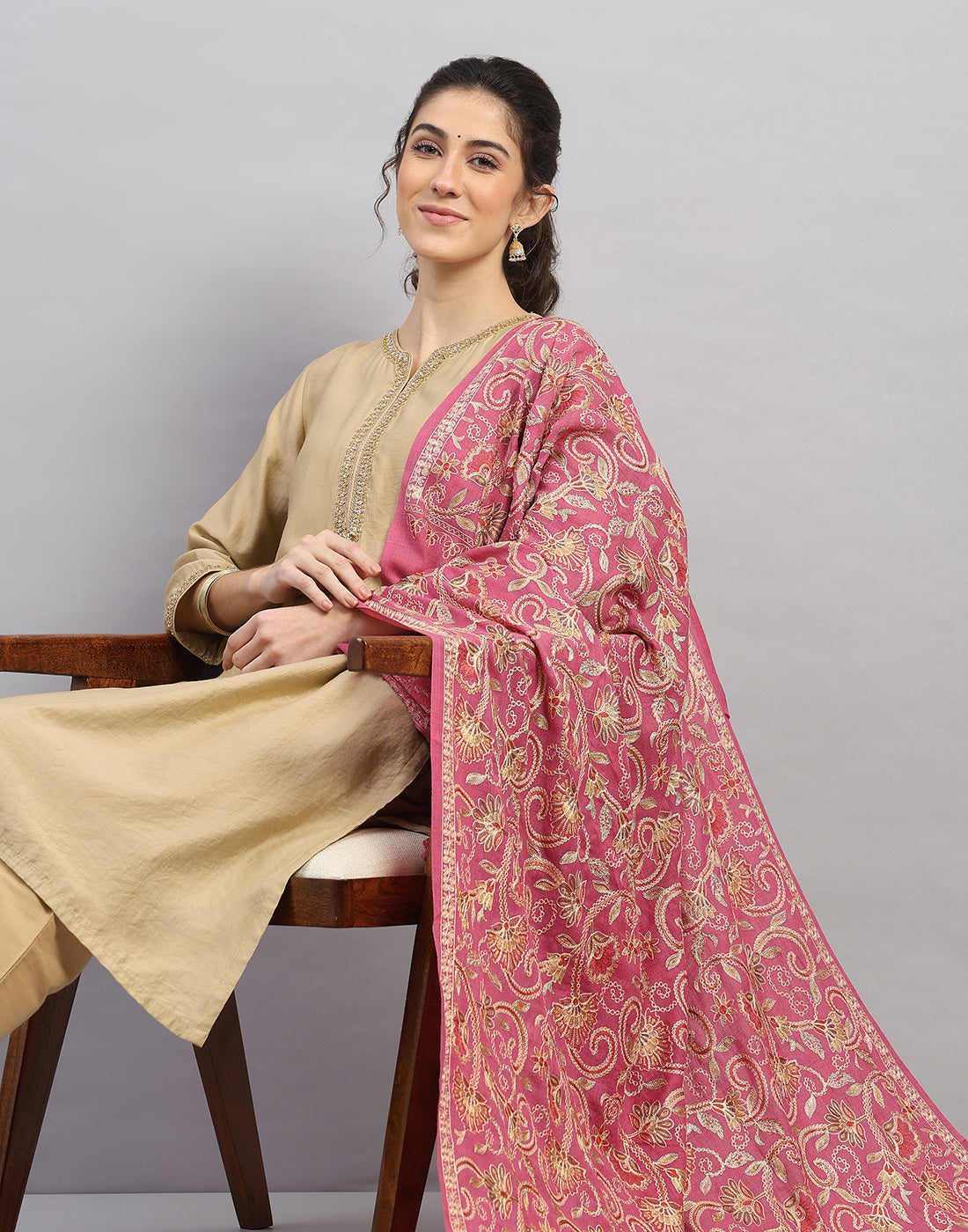 Women Multicolor Self Design Shawl