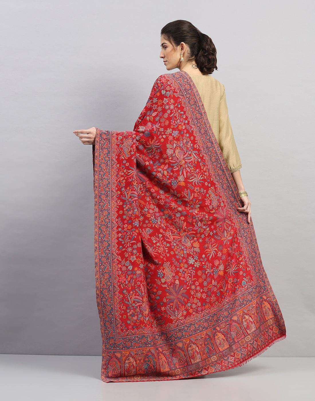 Women Multicolor Self Design Shawl