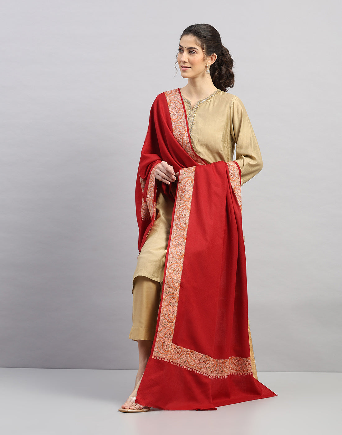 Women Multicolor Self Design Shawl