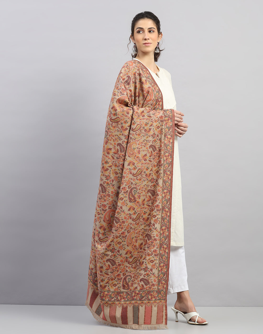 Women Multicolor Self Design Shawl