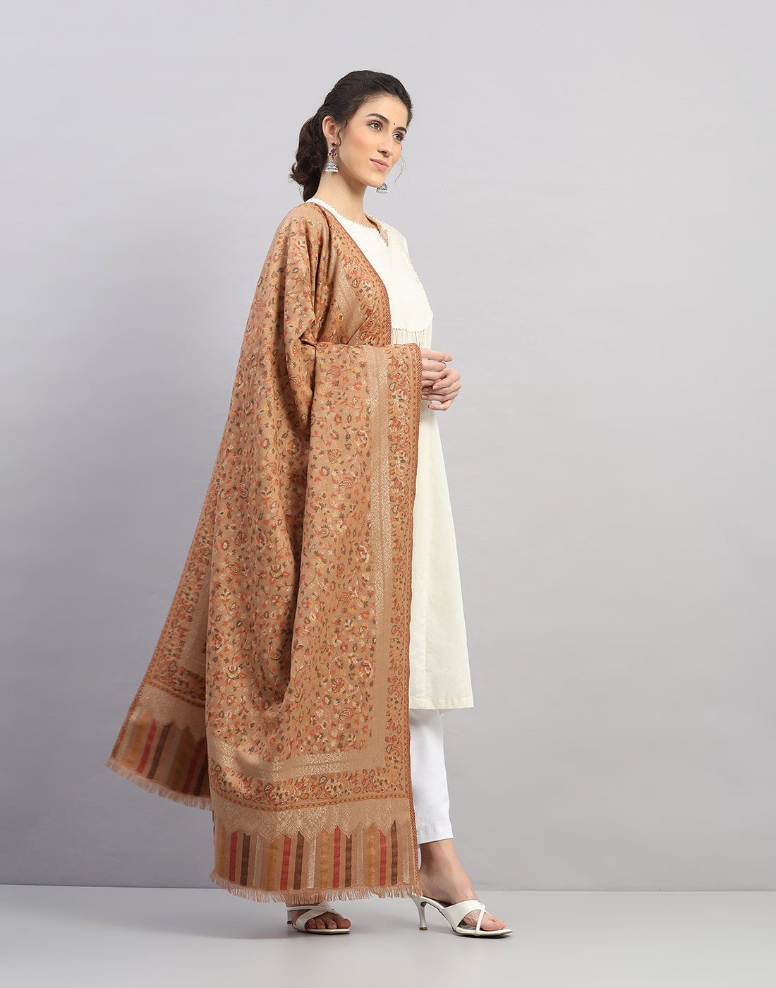 Women Multicolor Self Design Shawl