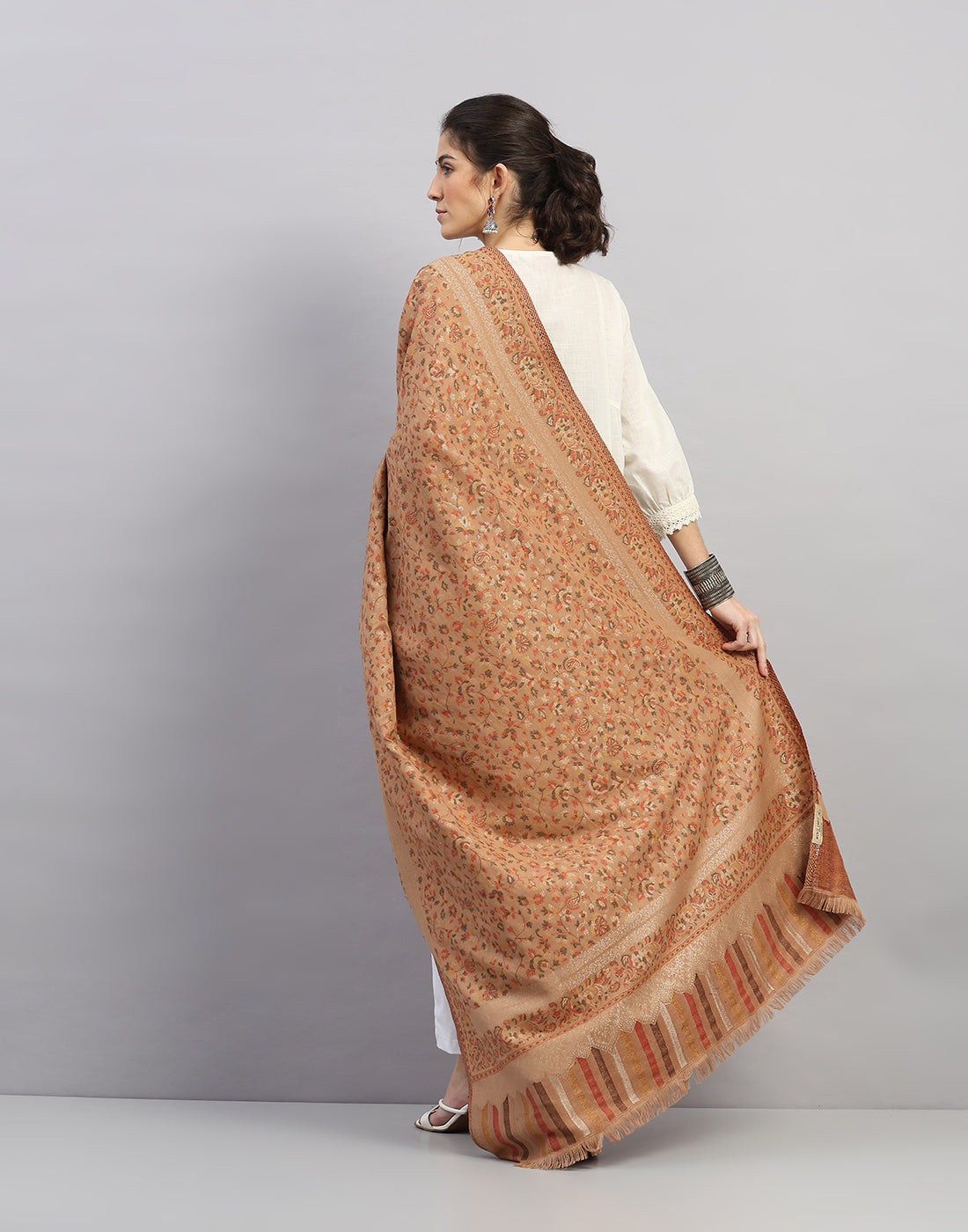Women Multicolor Self Design Shawl