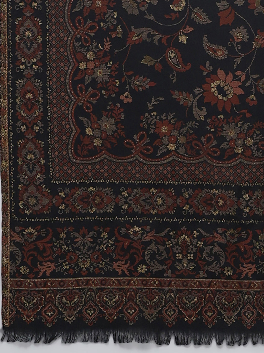 Women Multicolor Self Design Wool Blend Shawl