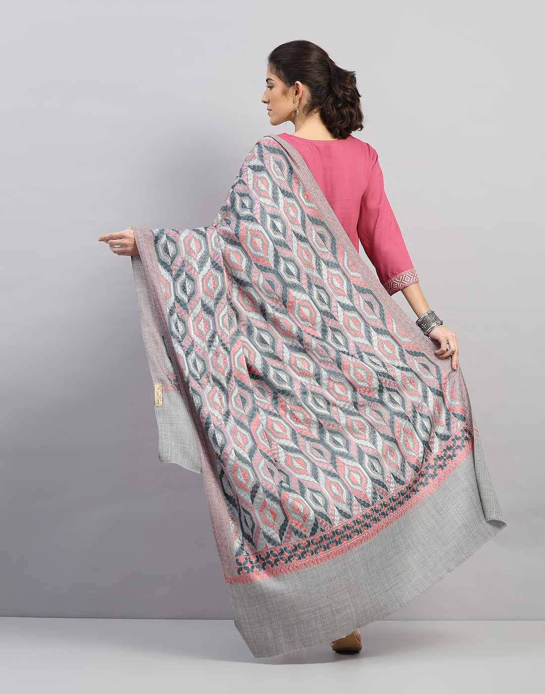 Women Multicolor Self Design Shawl