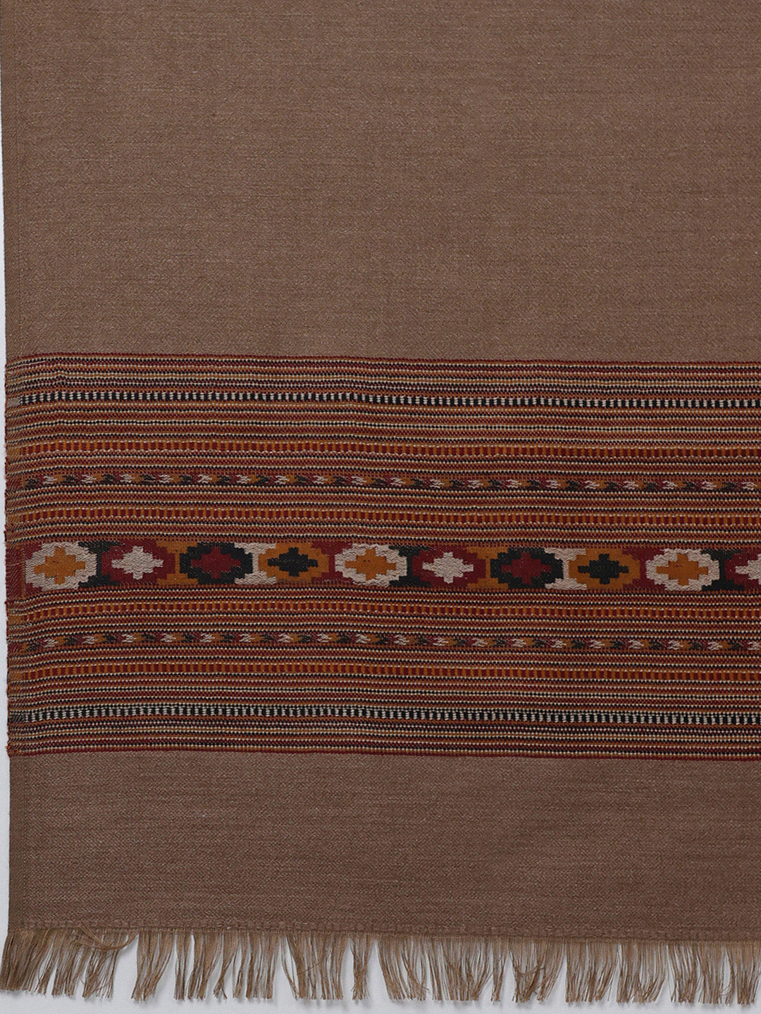 Women Brown Solid Wool Blend Shawl