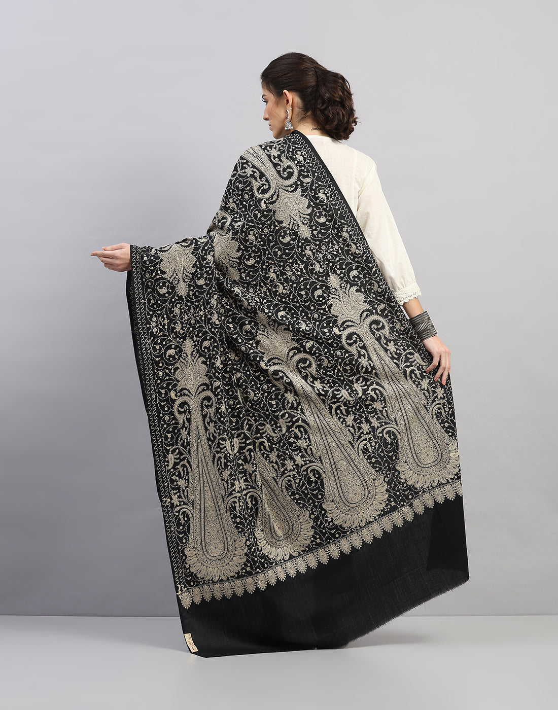 Women Multicolor Self Design Shawl