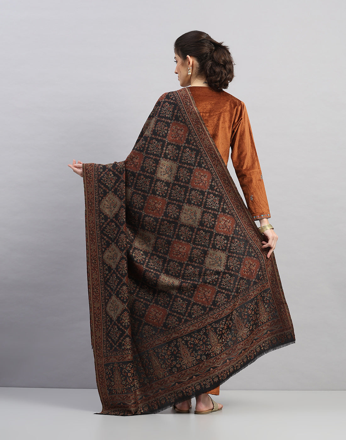 Women Multicolor Self Design Shawl