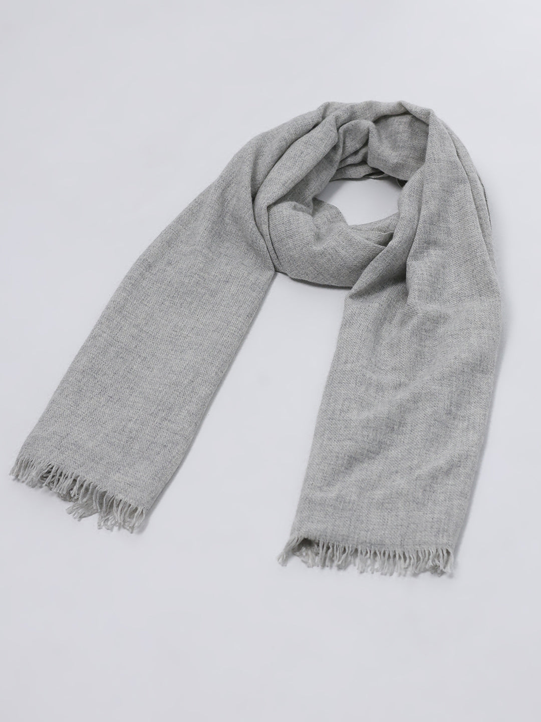 Women Grey Solid Wool Blend Stole