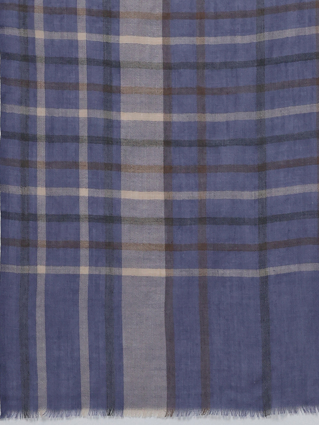 Women Blue Solid Wool Blend Stole