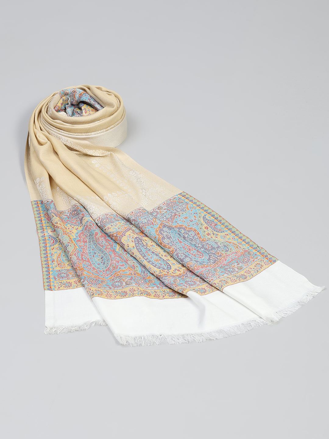 Women Multicolor Self Design Wool Stole