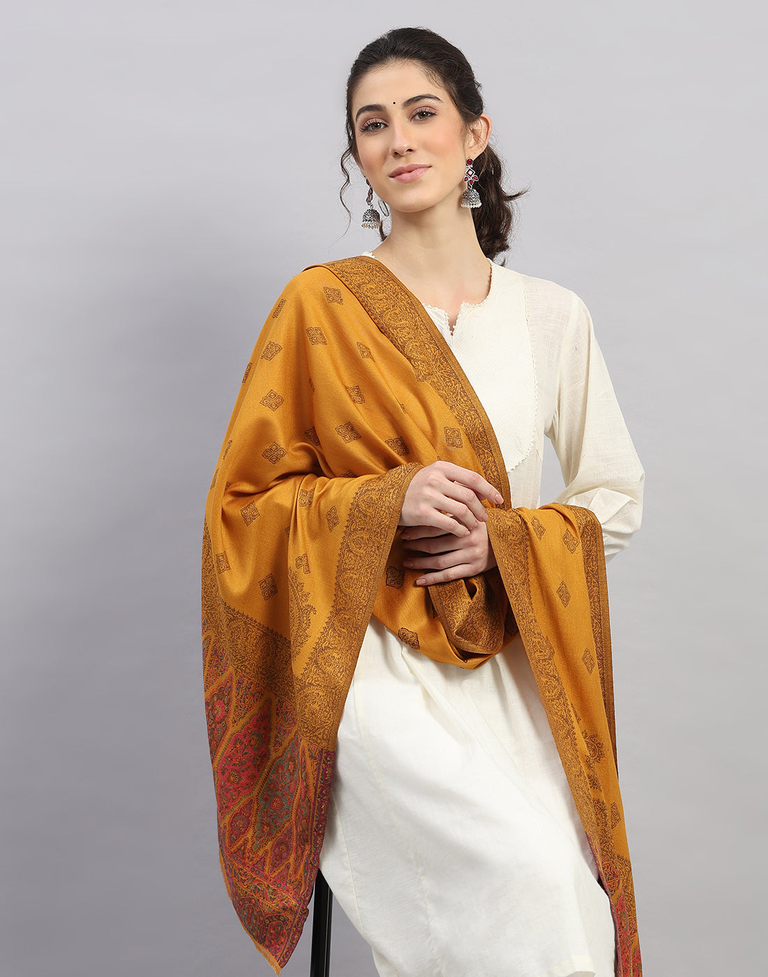 Women Multicolor Self Design Stole