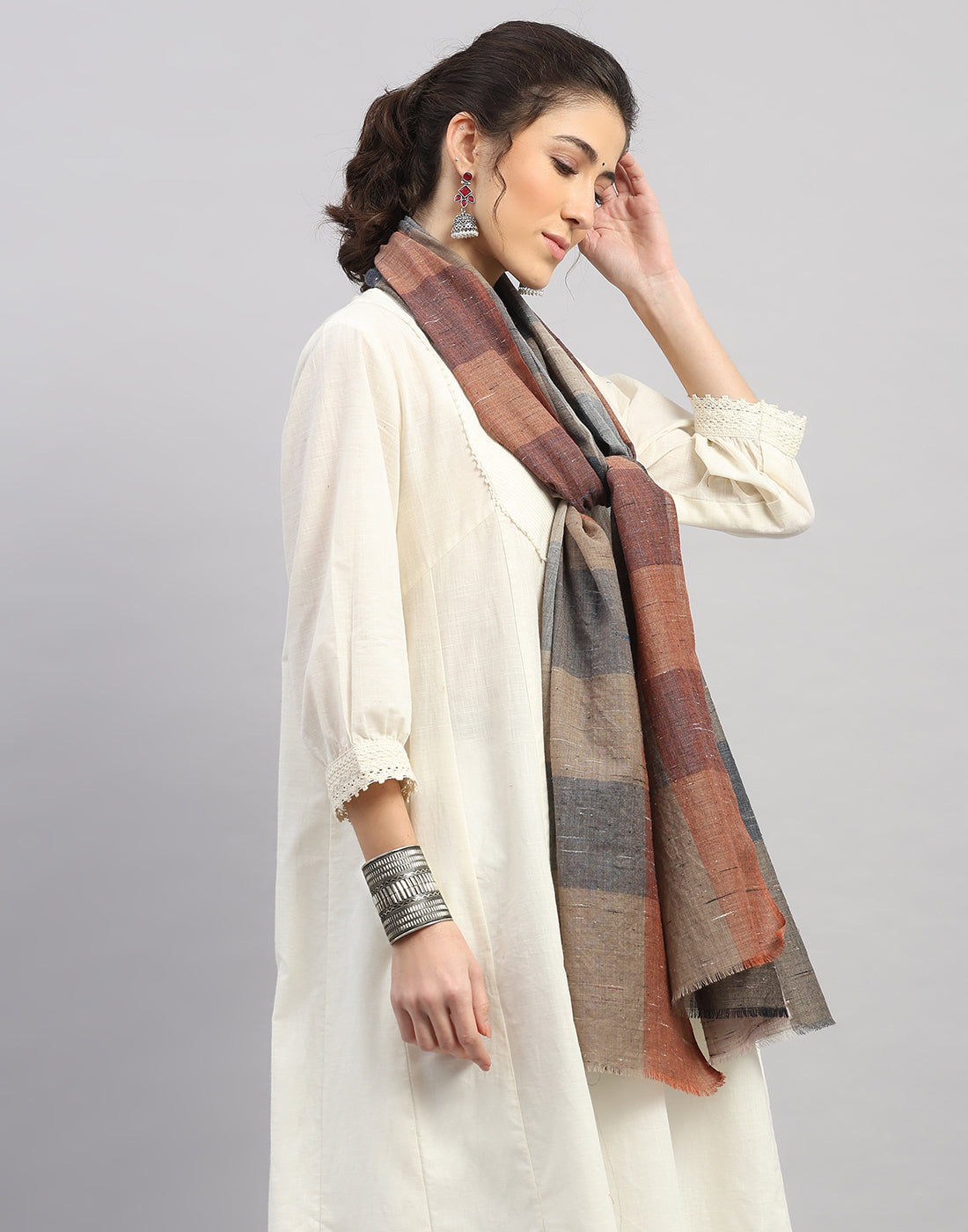 Women Multicolor Self Design Stole