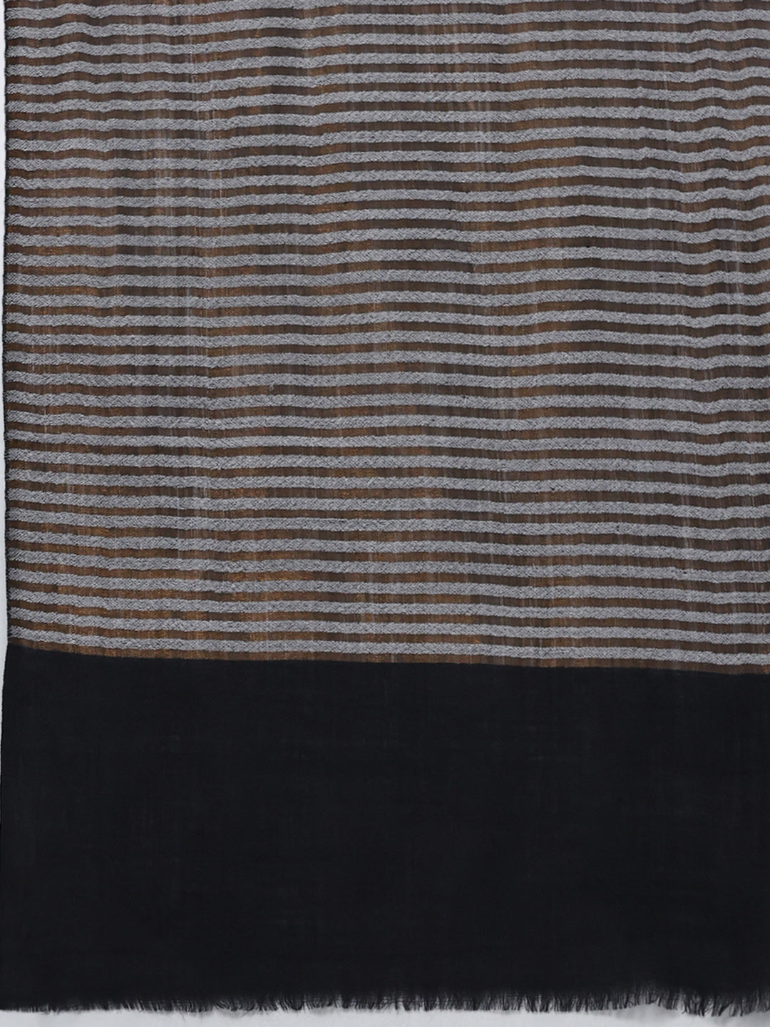 Women Grey & Black Solid Wool Blend Stole