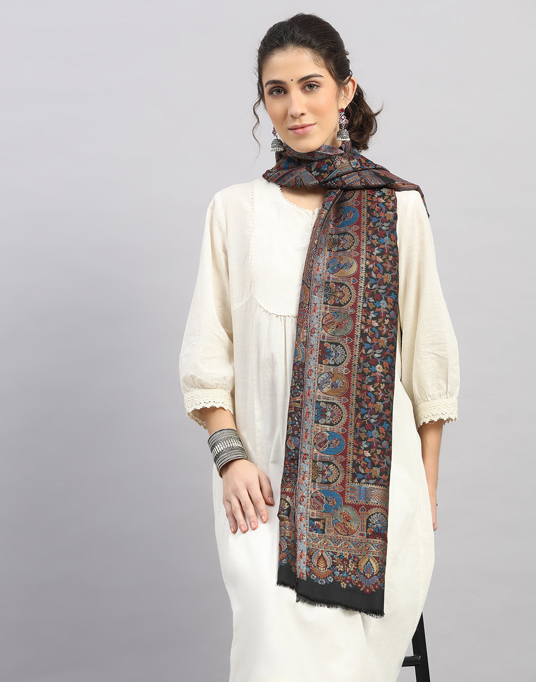 Women Multicolor Self Design Stole