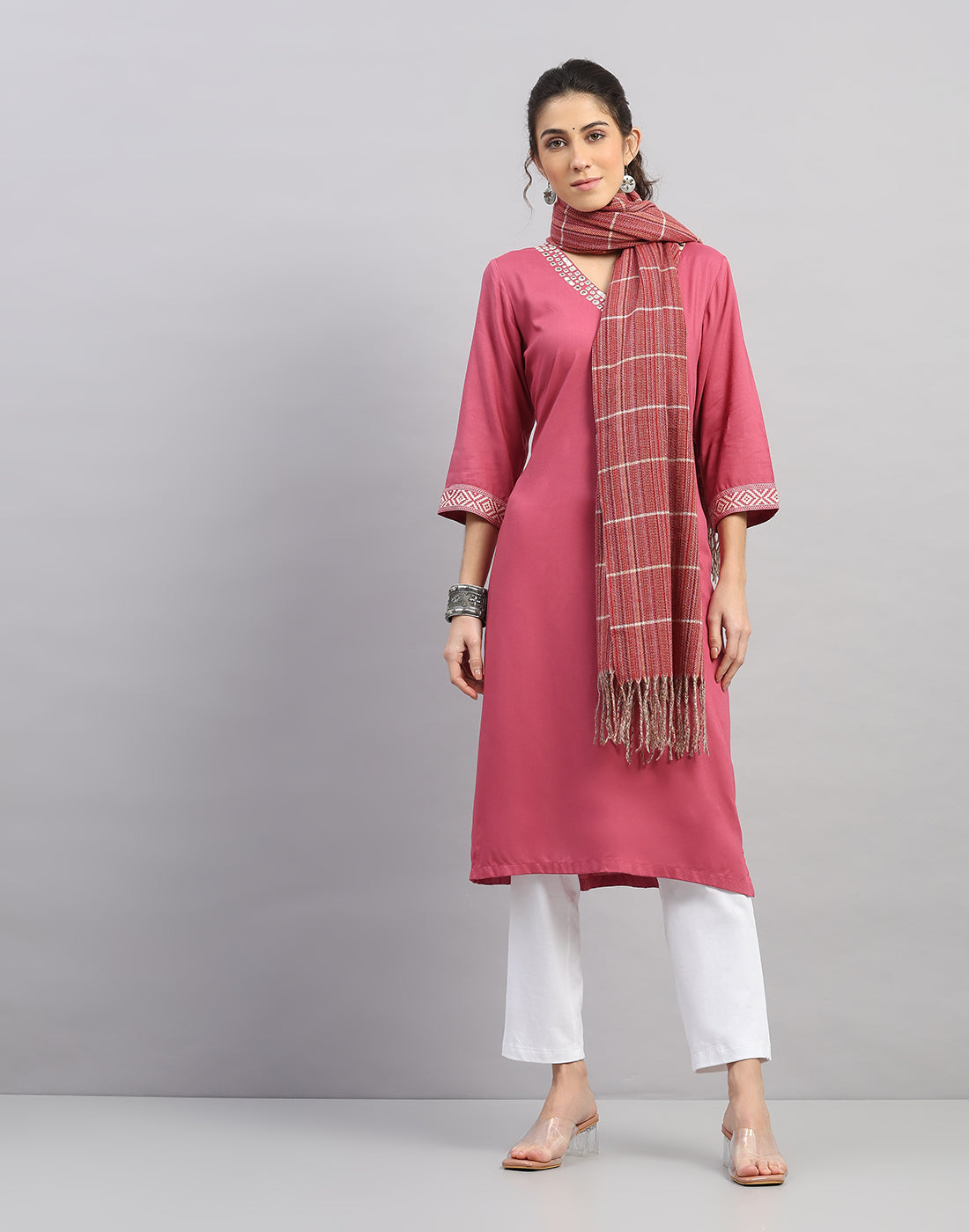 Women Multicolor Self Design Stole