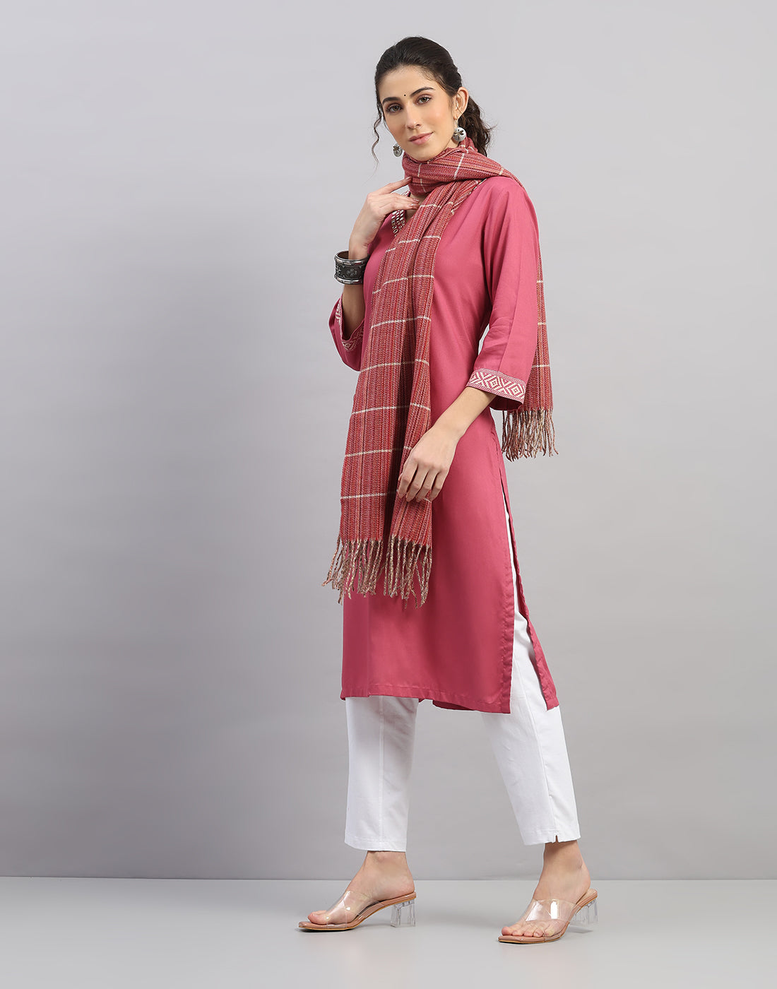 Women Multicolor Self Design Stole