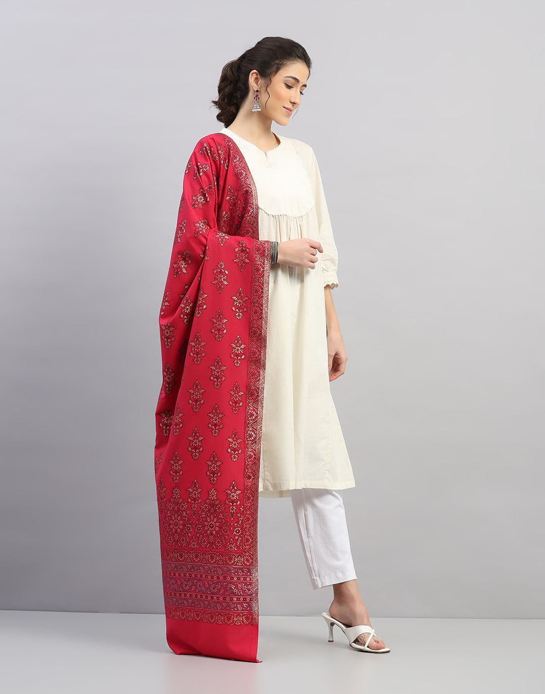 Women Multicolor Self Design Stole